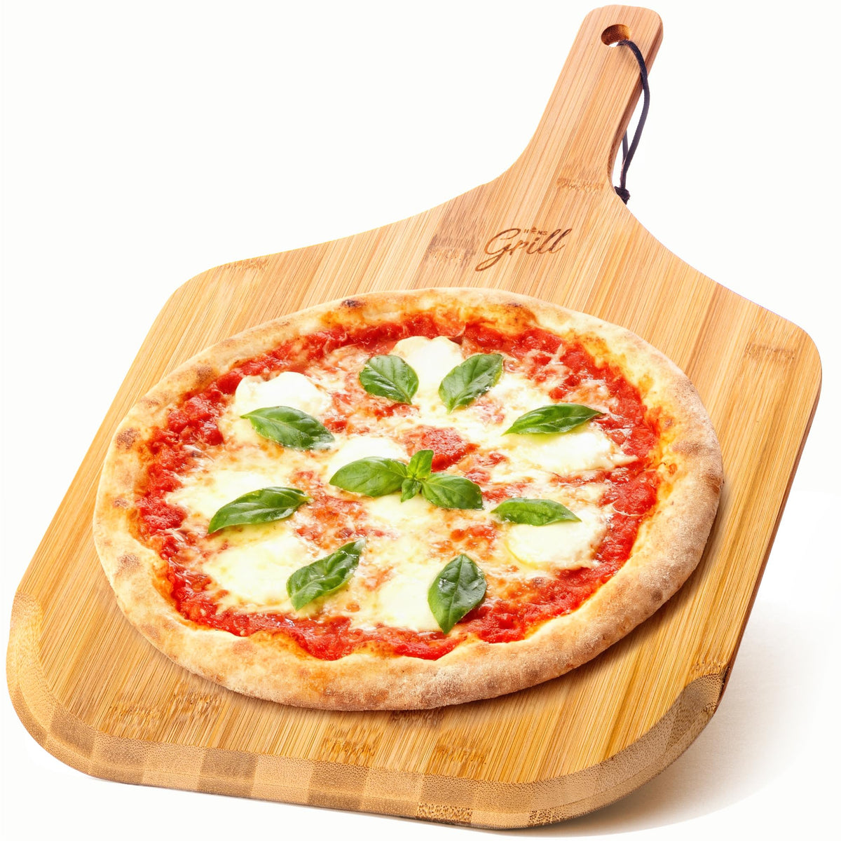 Hans Grill pelle pizza face avant montrant la lame biseautée pour un transfert précis