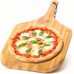Hans Grill pelle pizza face avant montrant la lame biseautée pour un transfert précis