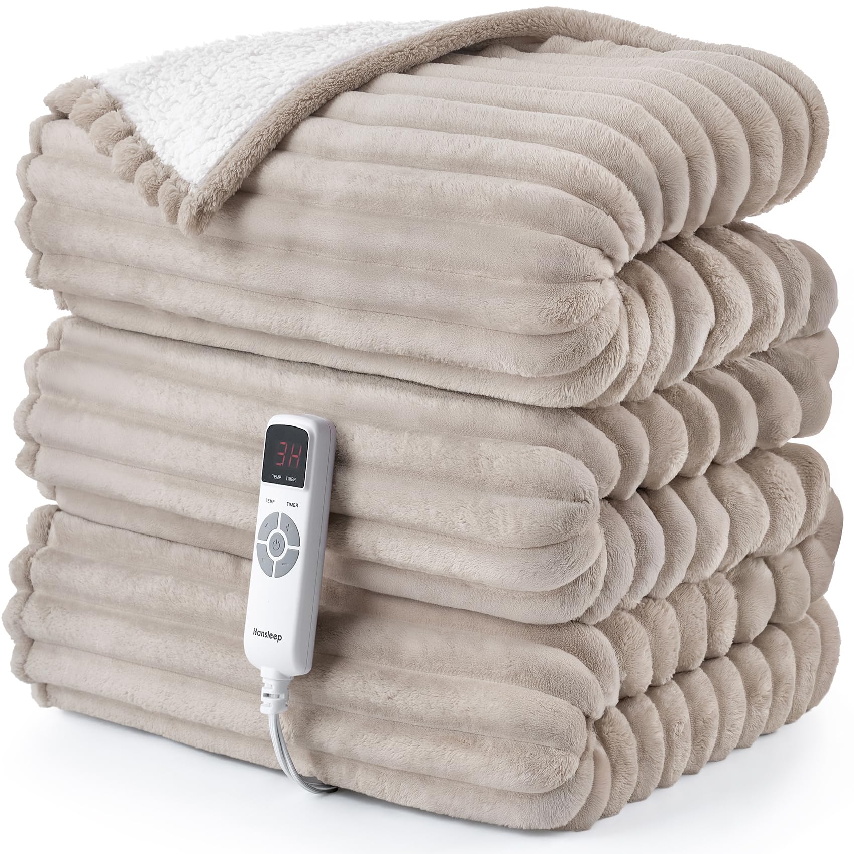 Hansleep face avant du plaid Linen montrant le tissu et le design cosy