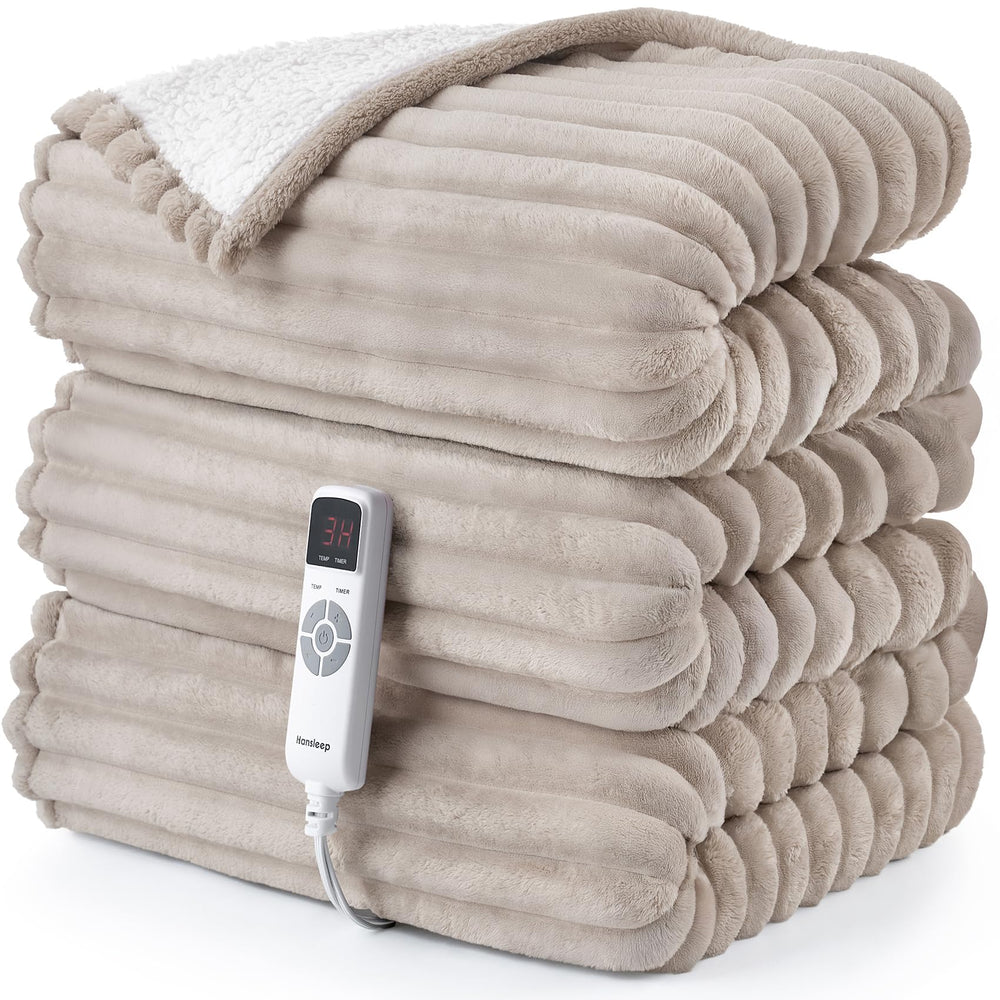 Hansleep face avant du plaid Linen montrant le tissu et le design cosy