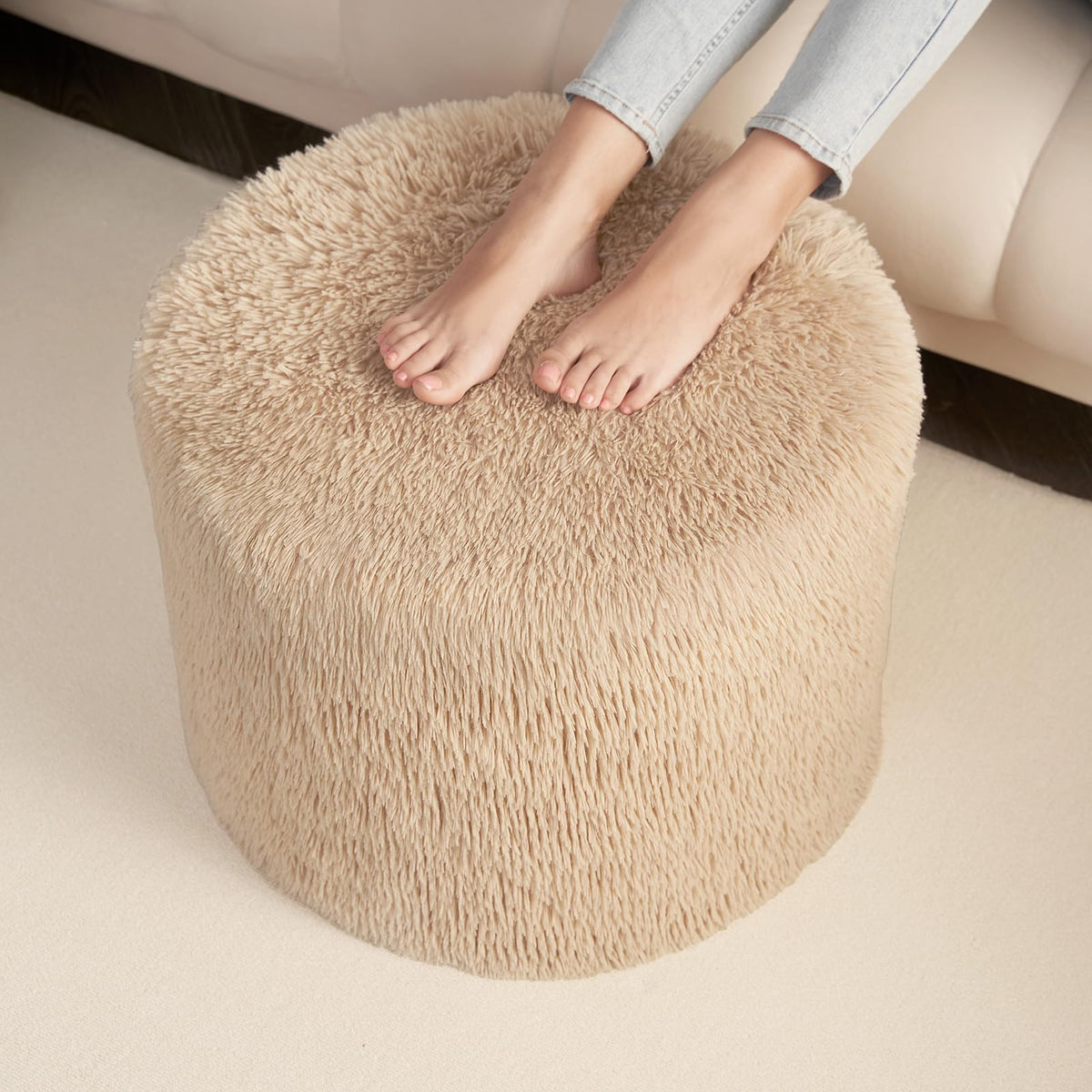 Hansleep pouf face avant marron apportant confort et style