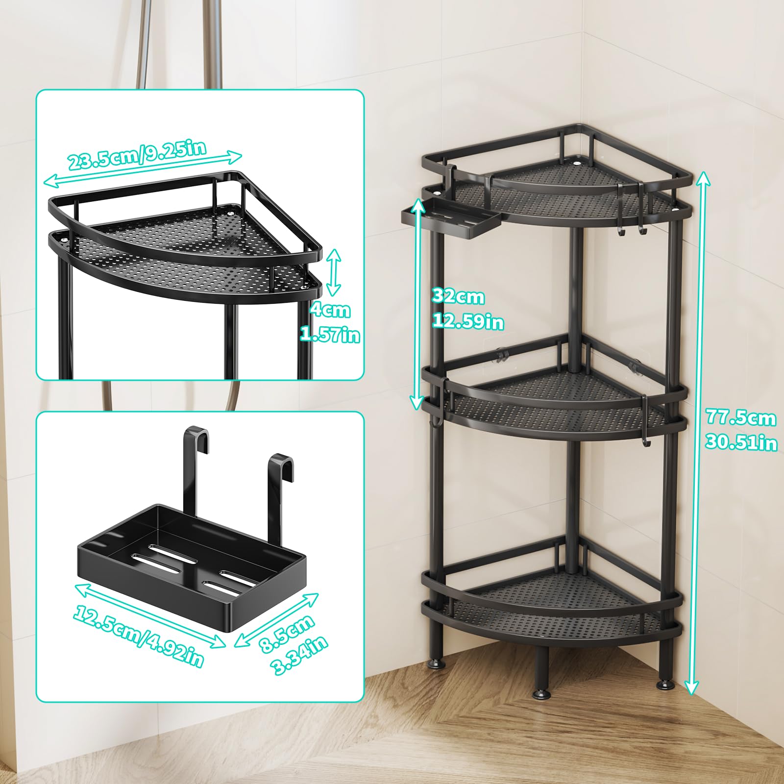 HapiRm pied réglable et base stabilisée garantissant solidité sur sols irréguliers