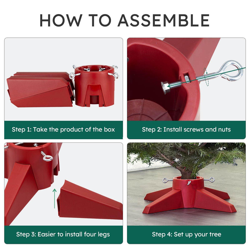 HarcoHome support à côté d'une règle illustrant taille compatible sapins