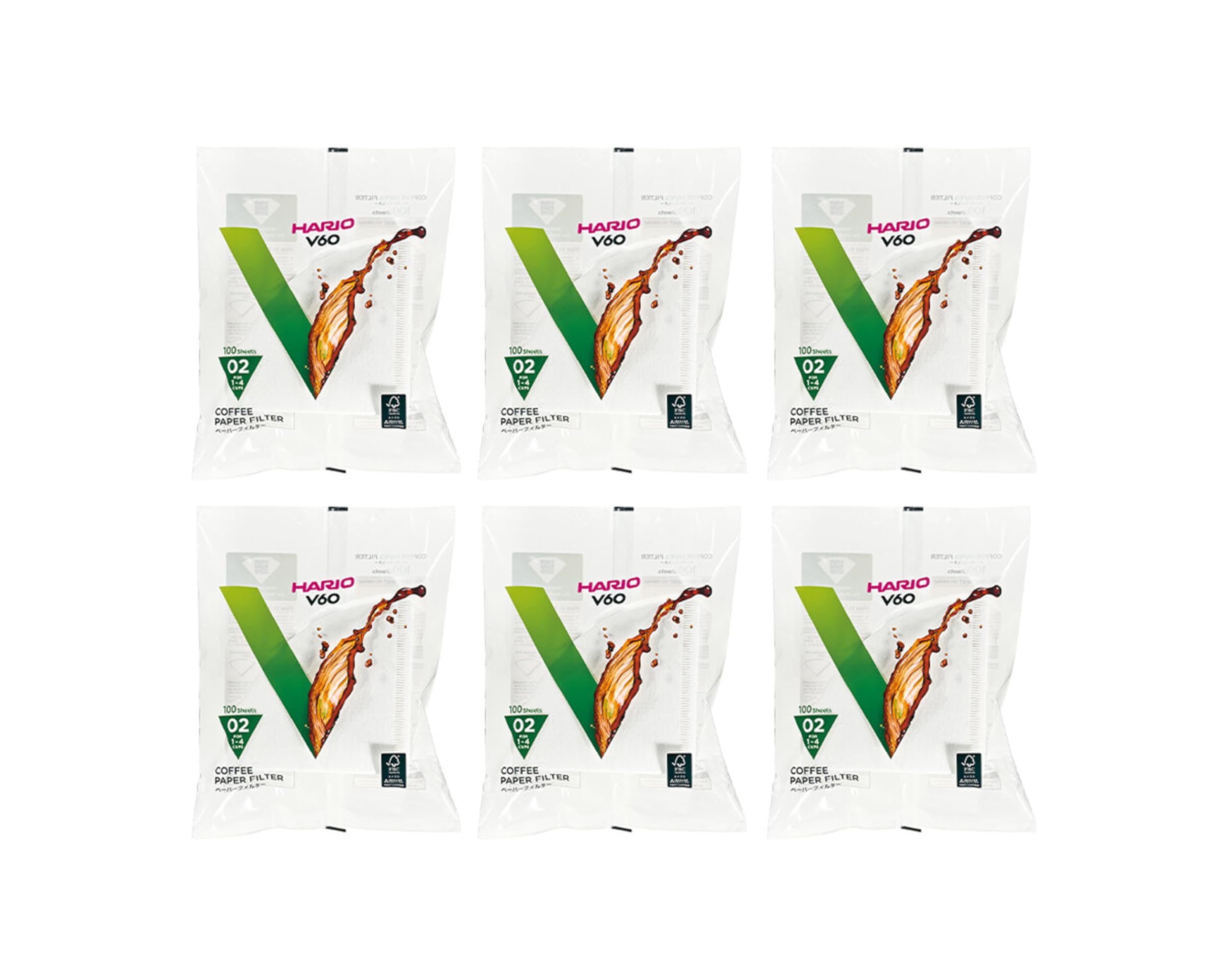 HARIO emballage de 600 filtres V60 blanc pour usage prolongé