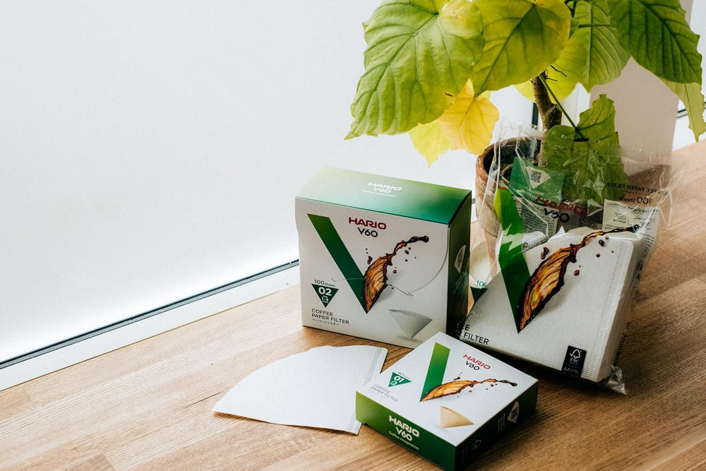HARIO filtre en usage lors d'un versement pour un café propre et goût net