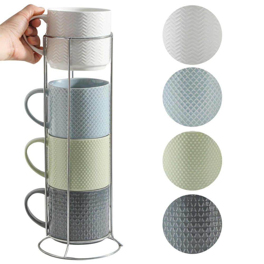 HASENSE face avant du lot de mugs montrant design coloré et rangement pratique
