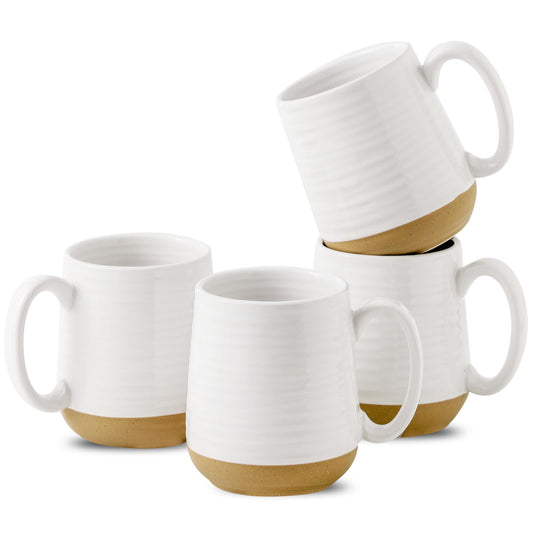 HASENSE ensemble de quatre mugs blanc crème vue frontale élégante et utile