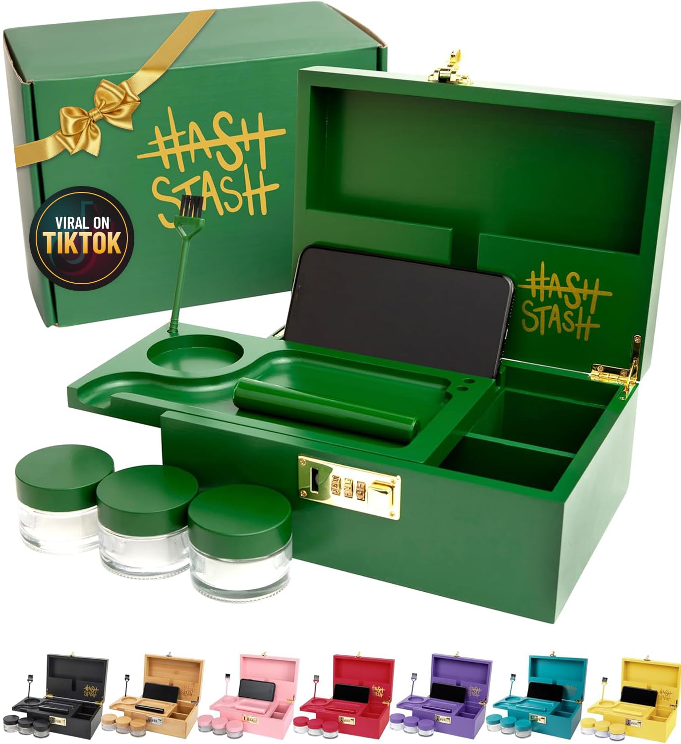 HASHSTASH boîte en bambou devant élégante protège discretement