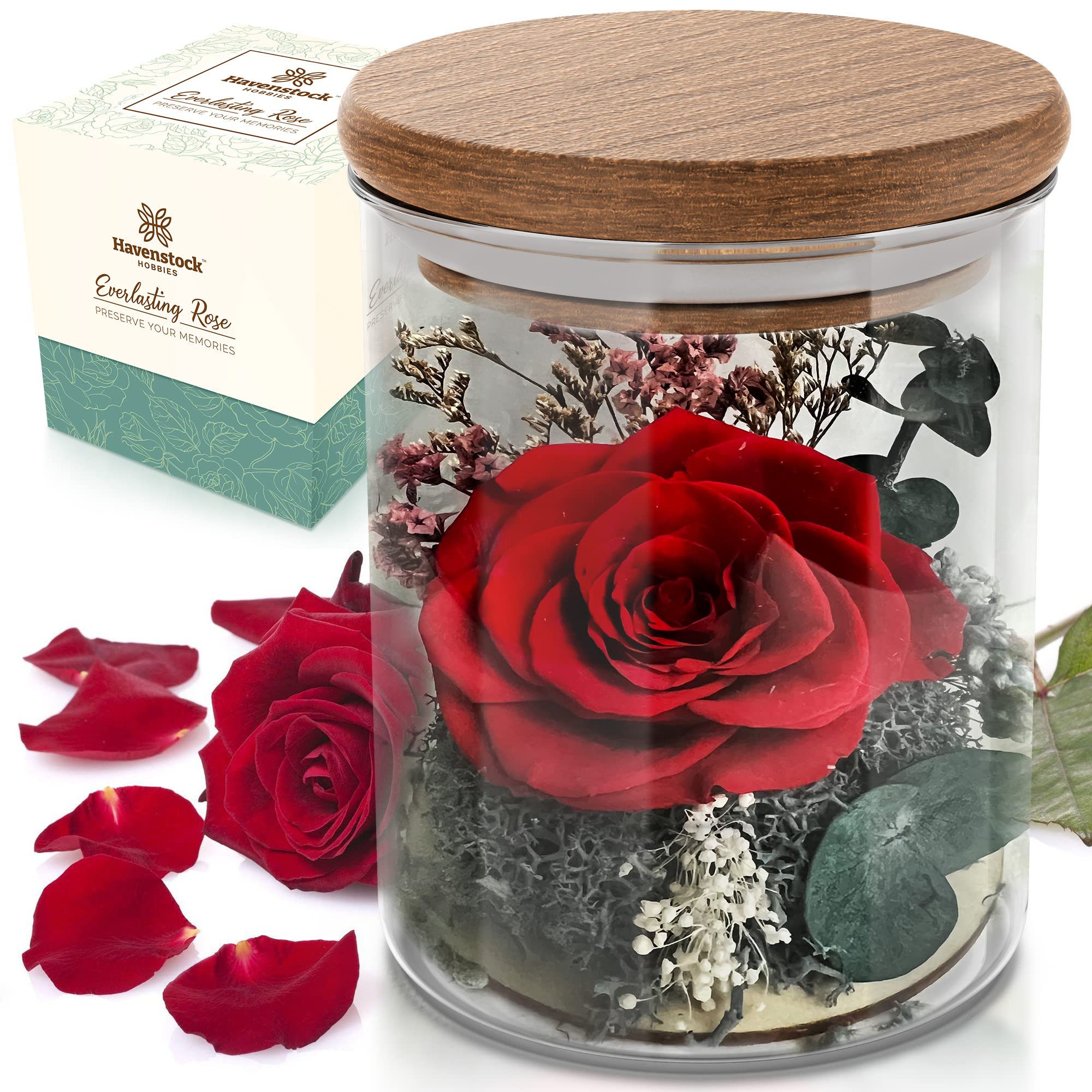 Havenstock cloche face avant montrant la rose comme cadeau durable