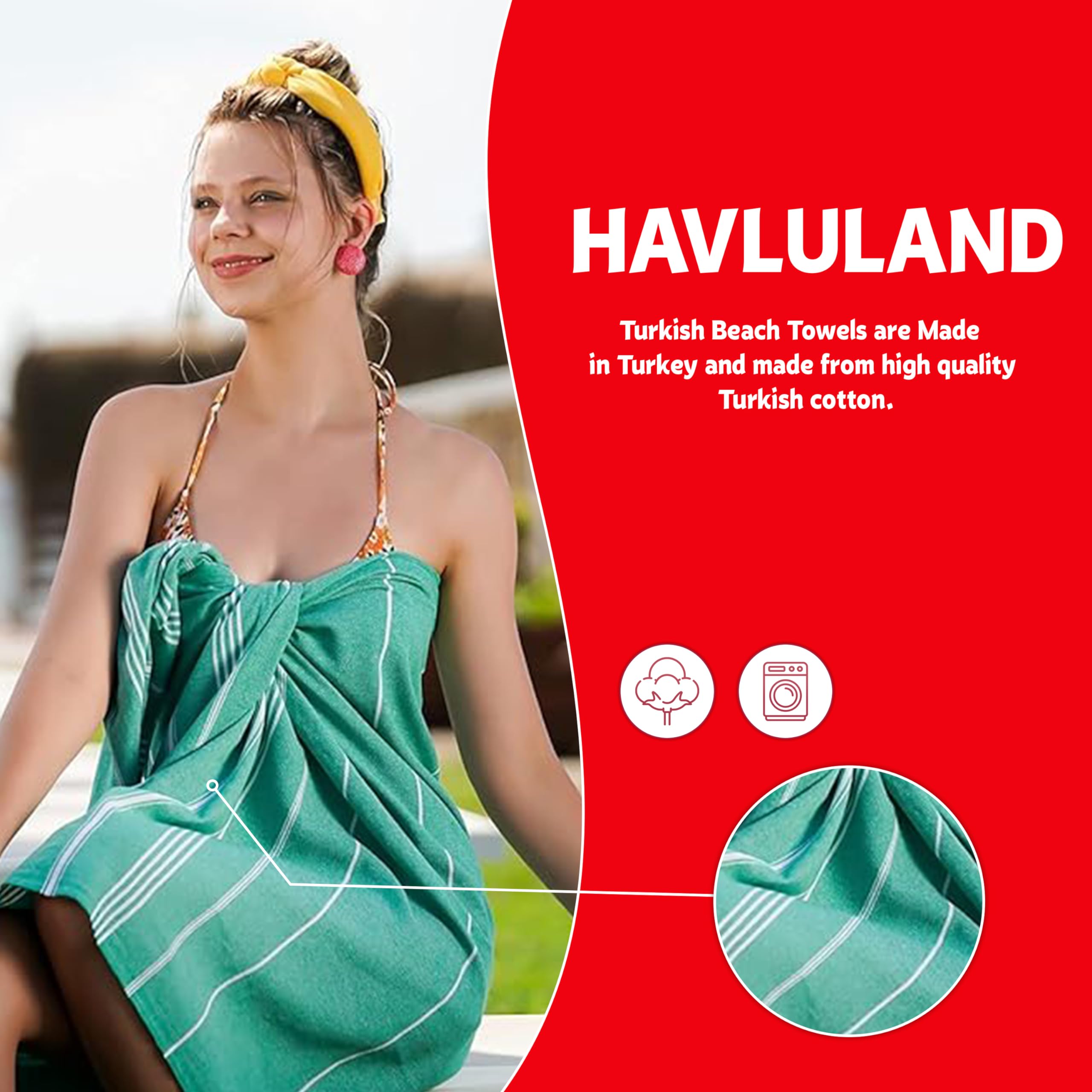 HAVLULAND serviette pliée compacte dans un sac de plage, gain de place assuré