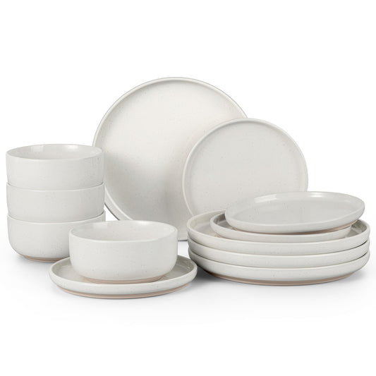 HaWare assiette plate Milky White montrée de face, élégance et robustesse