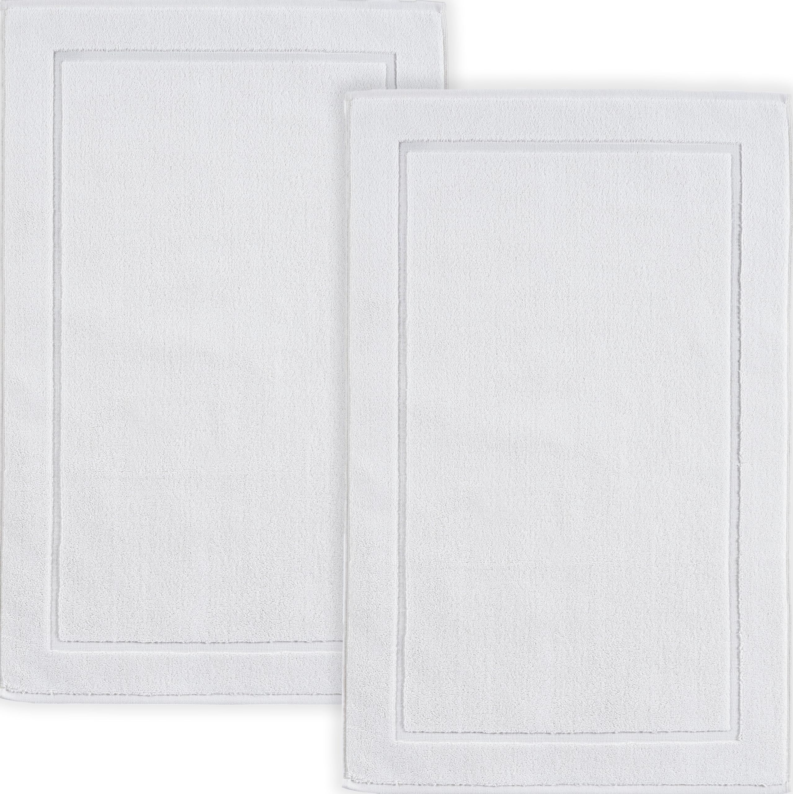 Hawmam Linen vue face avant tapis blanc absorbant protège sol