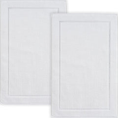 Hawmam Linen vue face avant tapis blanc absorbant protège sol