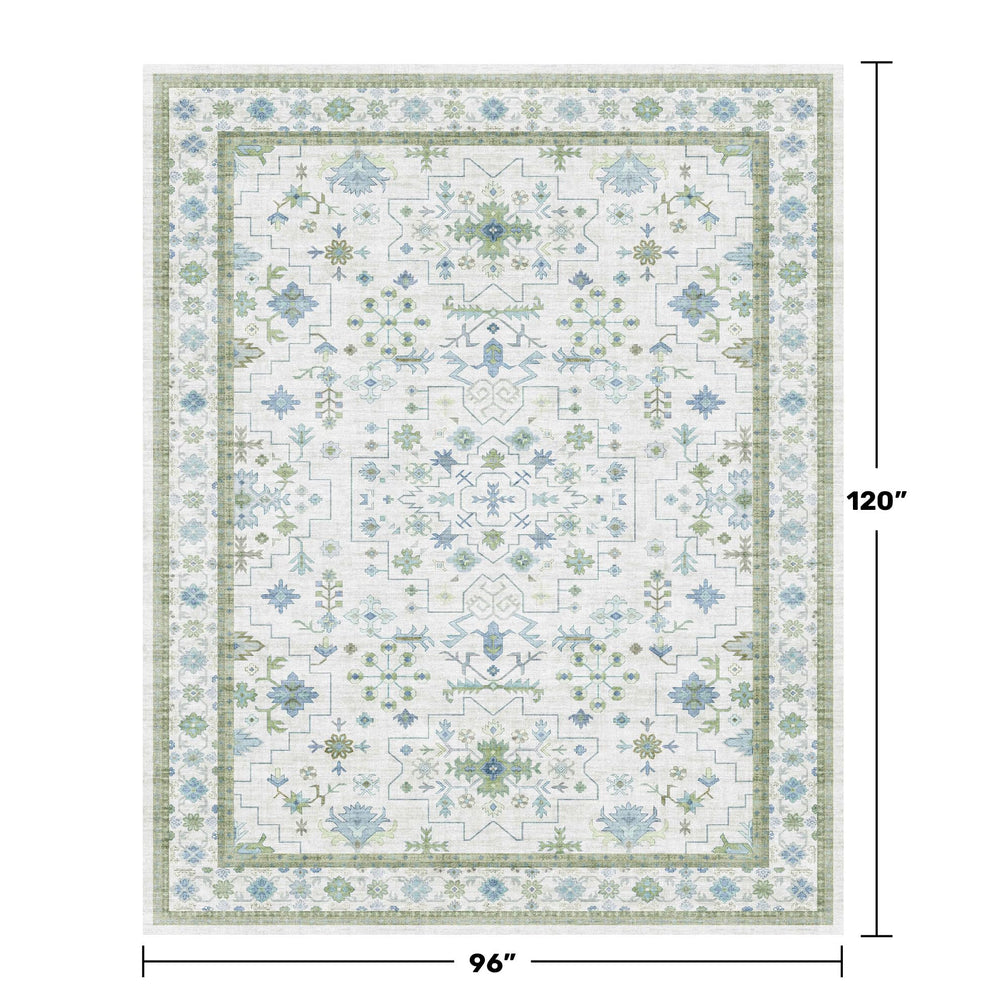 Hazo Haus gros plan sur motif floral Oushak révélant la texture et l'harmonie des couleurs