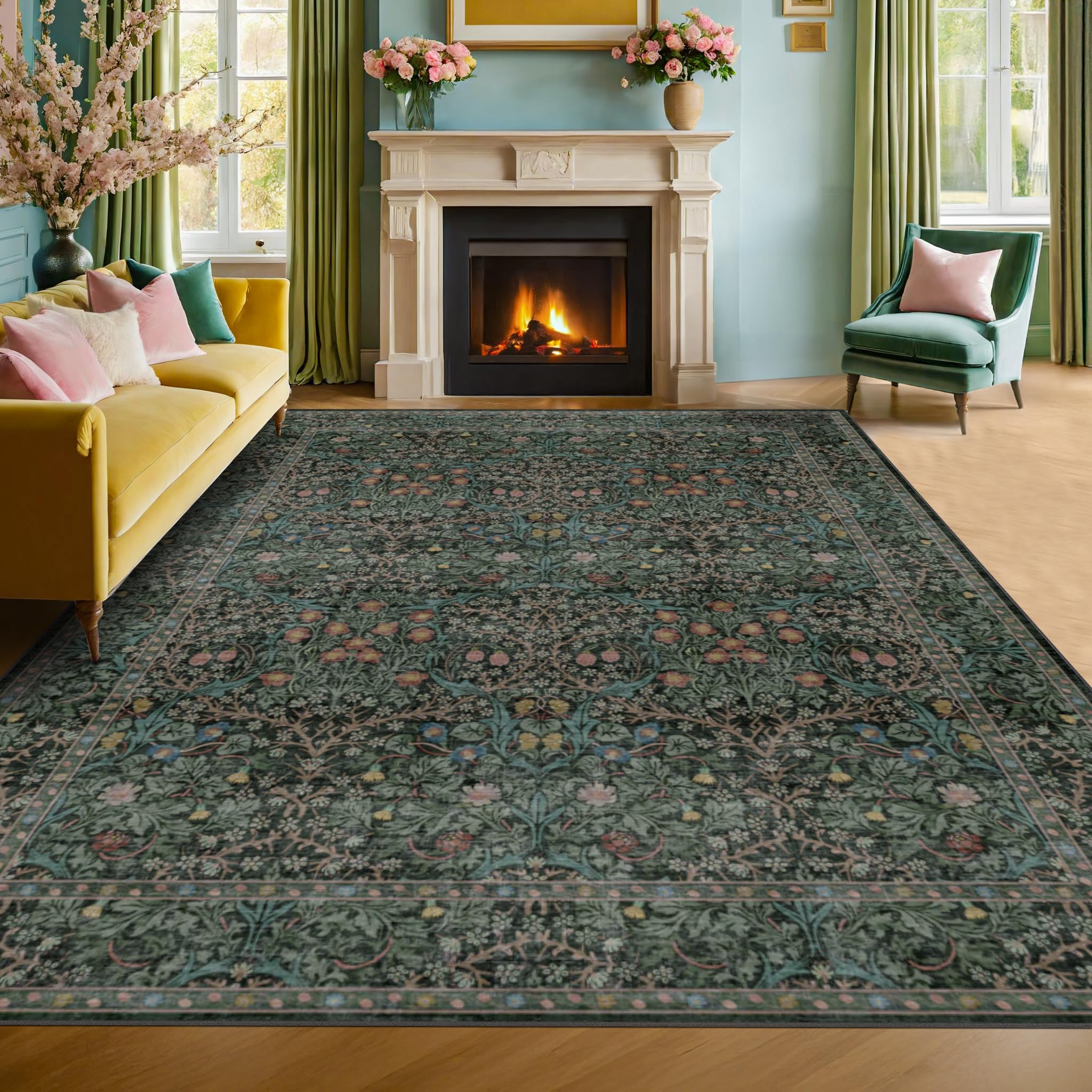 Tapis Hazo Haus sorti d’emballage aplanissant les plis pour installation facile