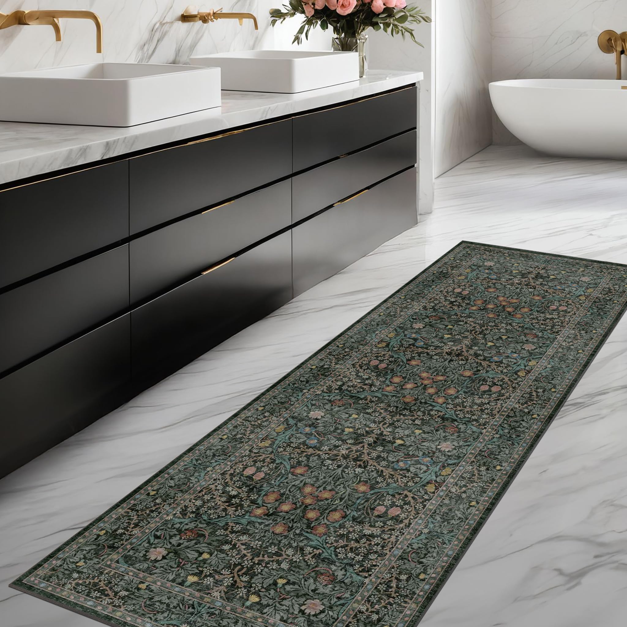 Hazo Haus tapis devant lavabo en salle de bain, absorbe éclaboussures et saleté