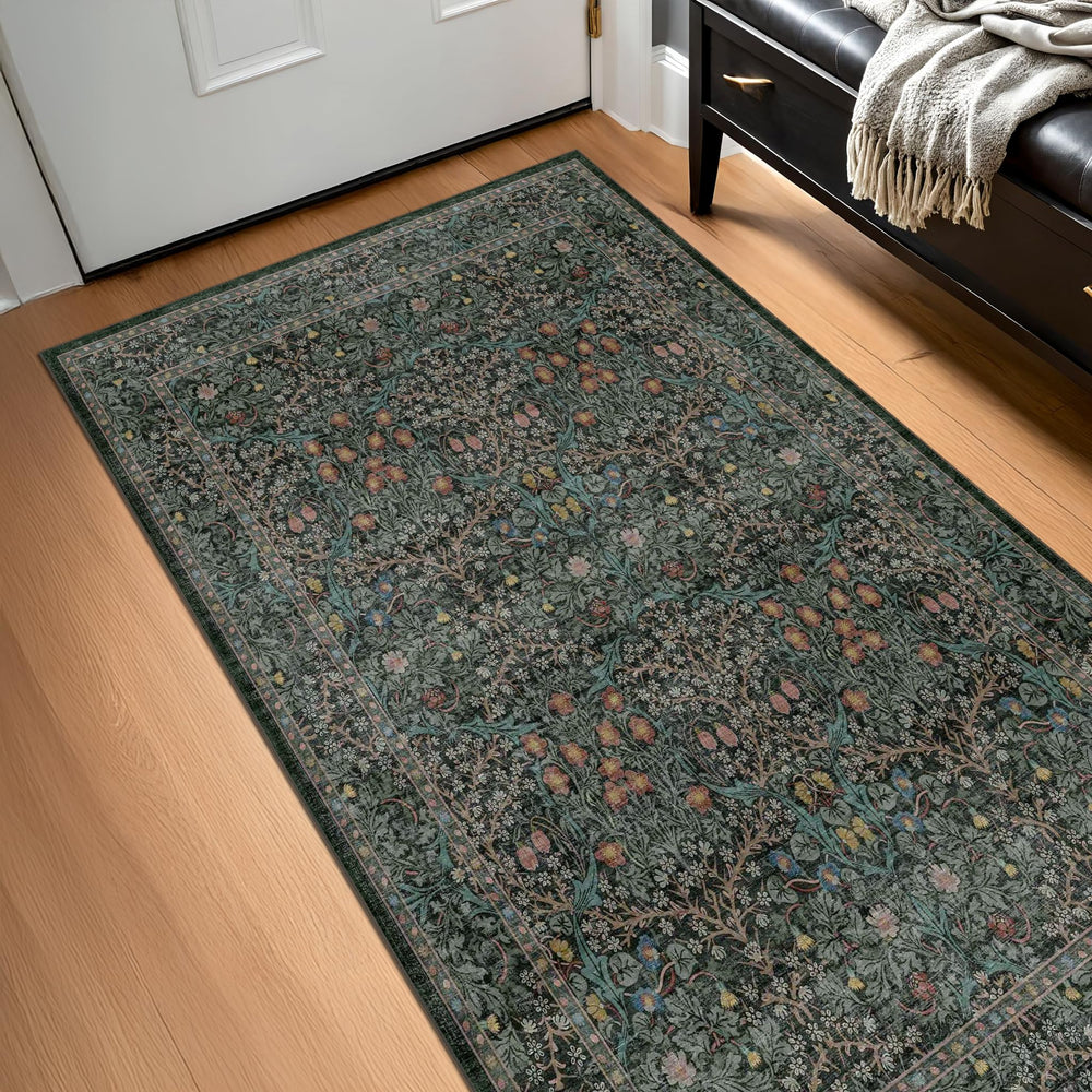 Hazo Haus tapis face avant vert foncé apportant style et protection d'entrée