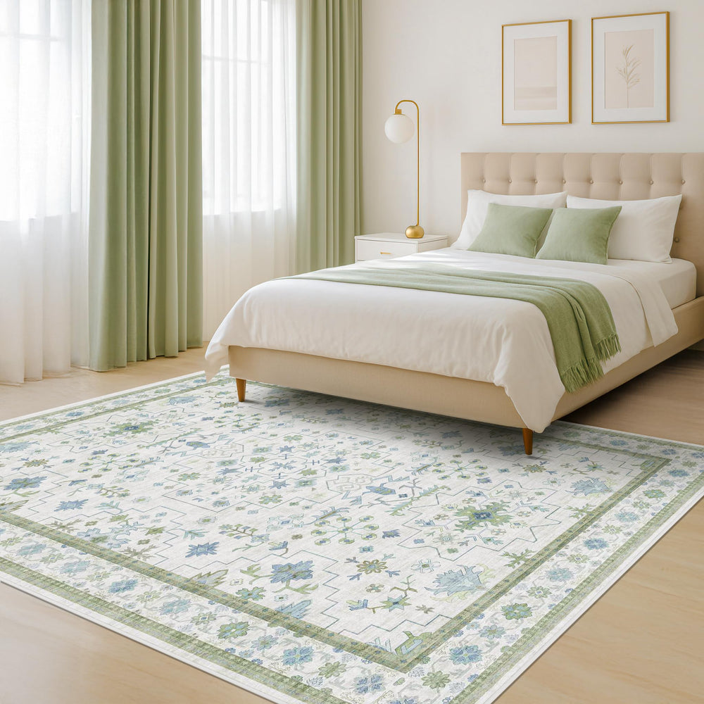 Hazo Haus tapis vue avant montrant motif bohème et ambiance pièce