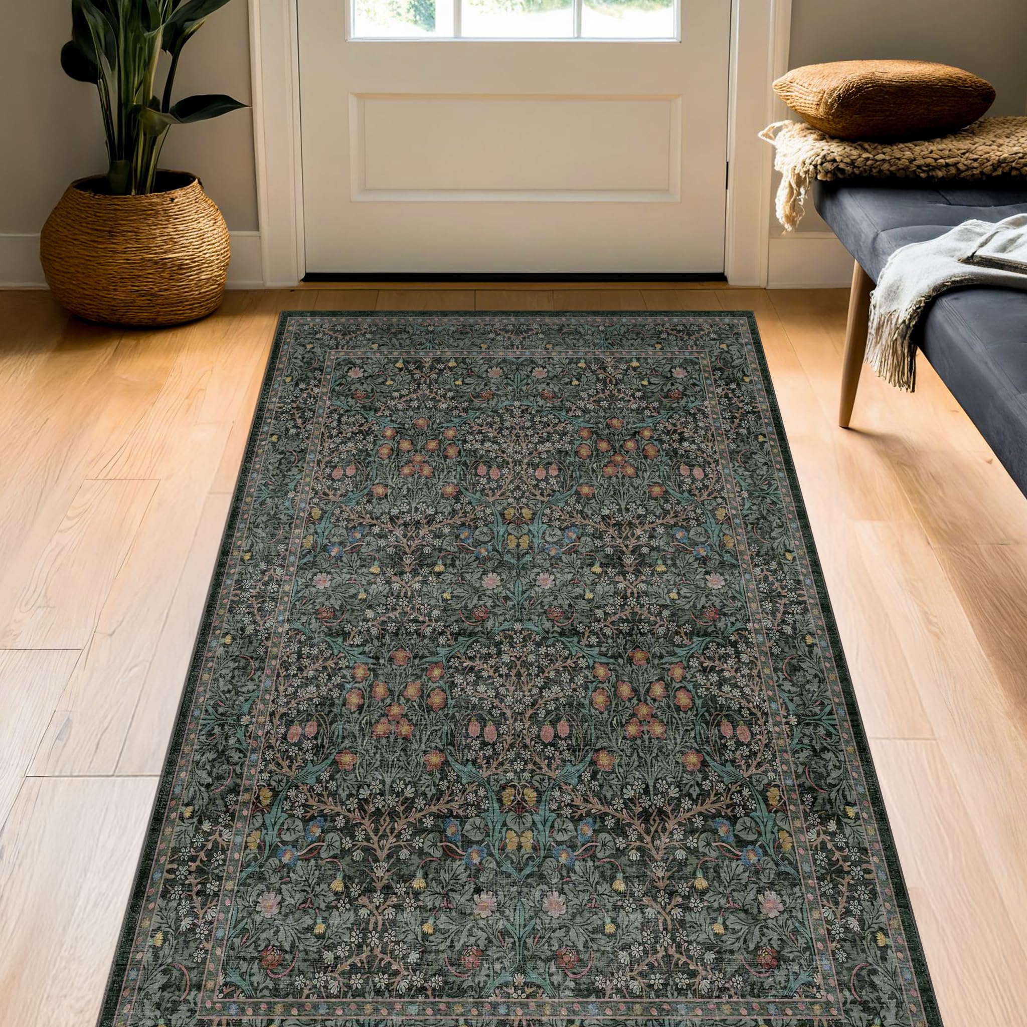 Hazo Haus tapis comparaison d'échelle illustrant taille 3x5 pratique