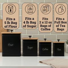 HB Design Co. grand bocal ouvert contenant une cuillère pour service facile