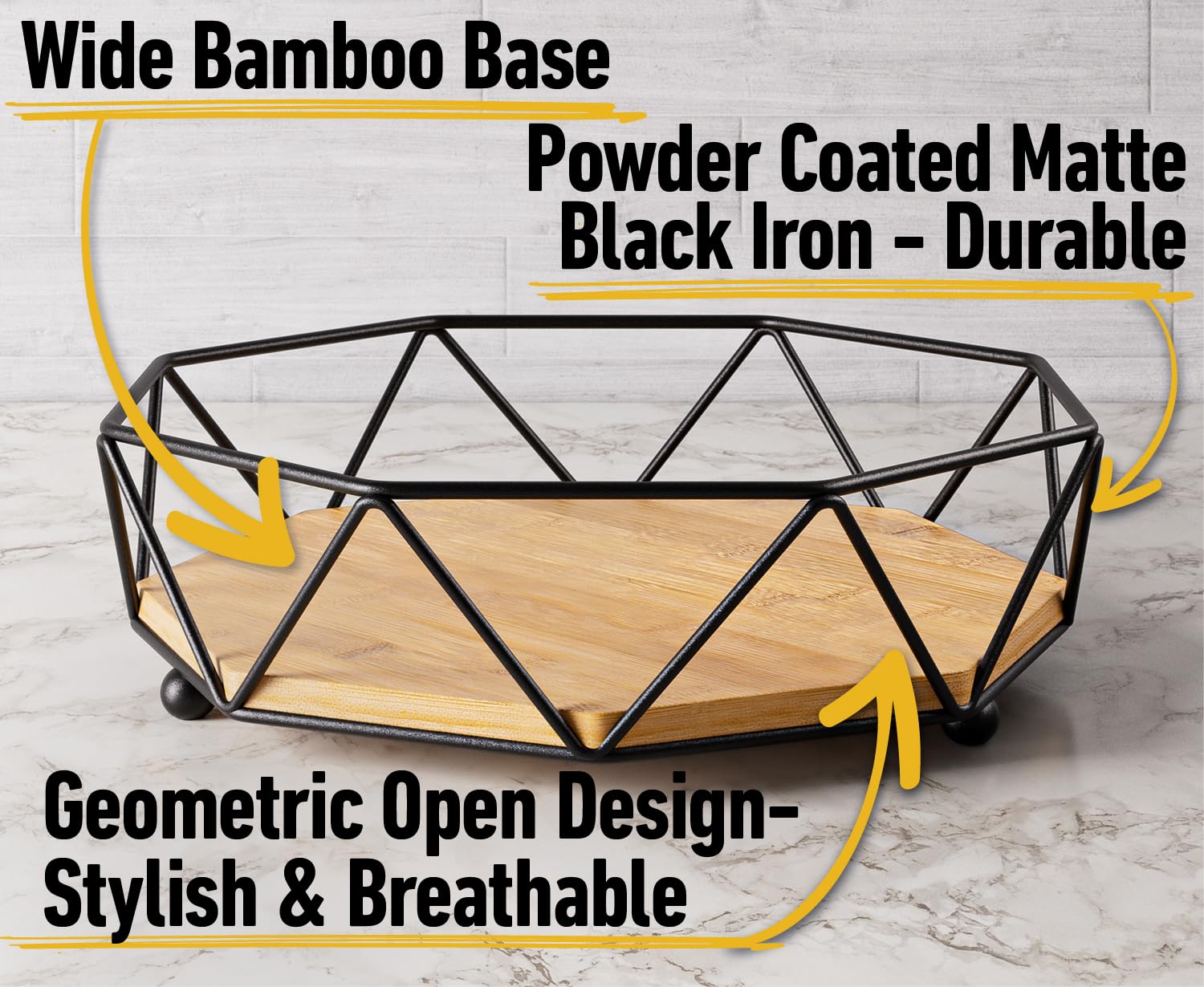 HB Design Co. gros plan base bambou lisse pour rangement alimentaire sûr