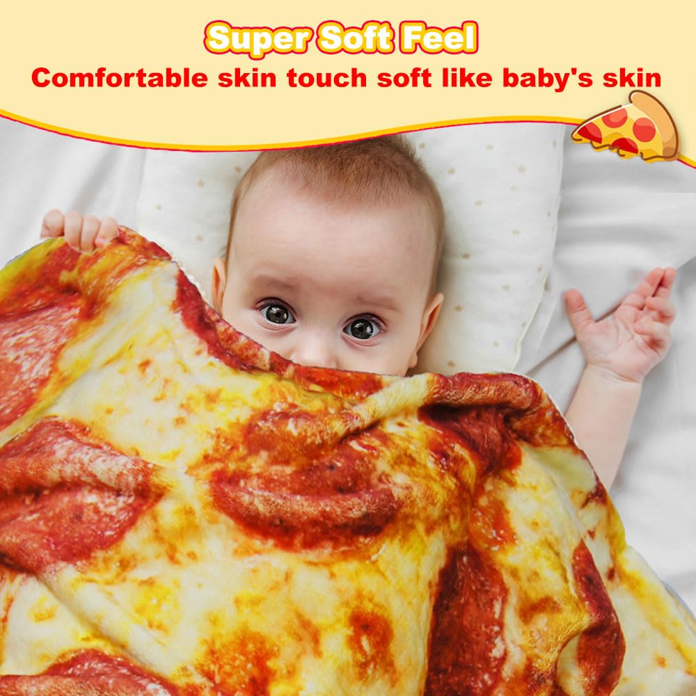 HDFK couverture pizza en usage sur canapé, chaleur confortable