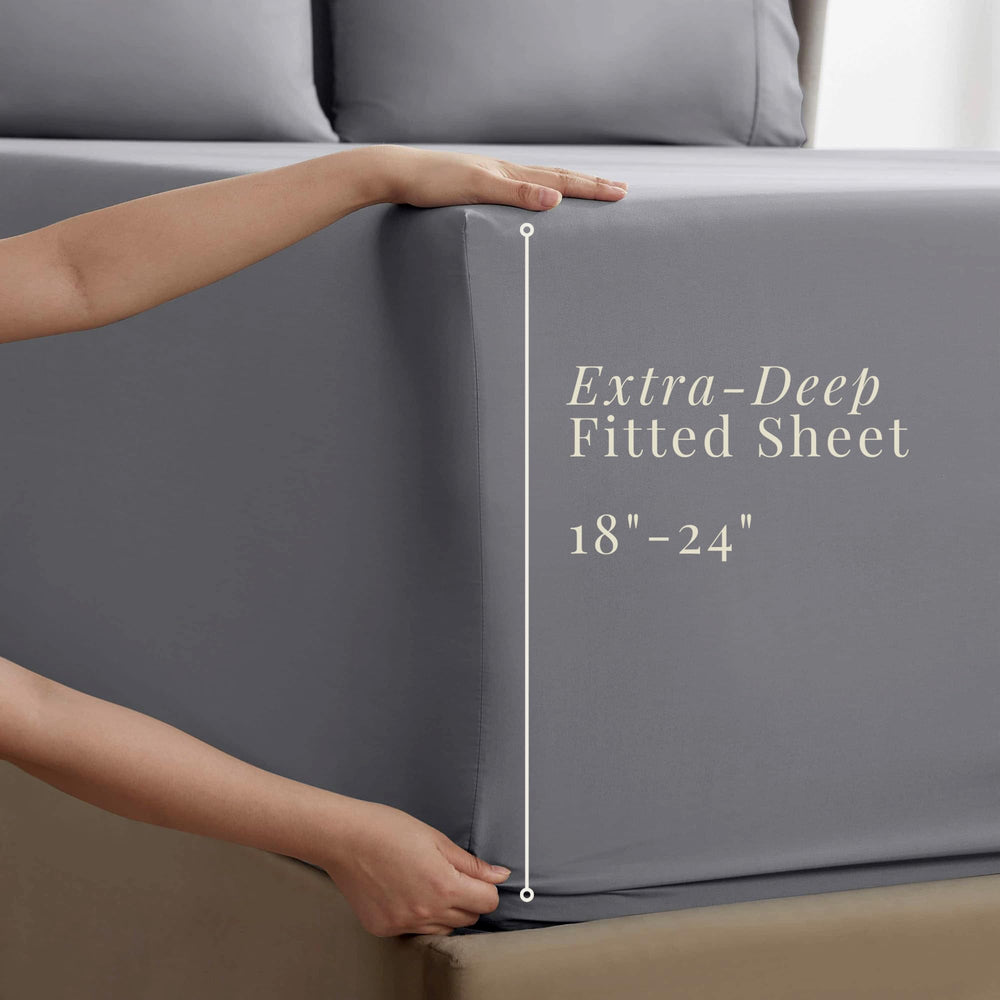 Hearth & Harbor drap-housse avec poche extra profonde bien ajustée sur coin de matelas