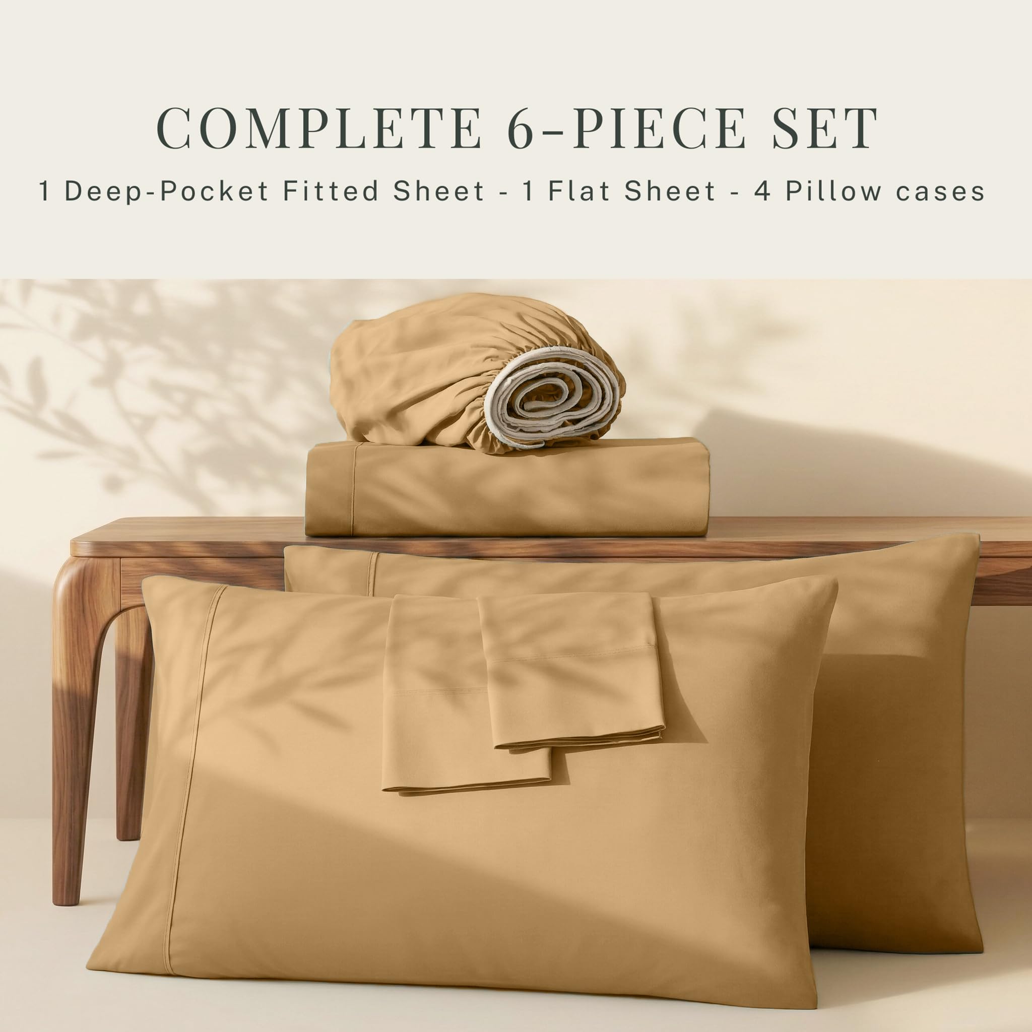 Hearth & Harbor texture microfibre double brossée camel, toucher soyeux