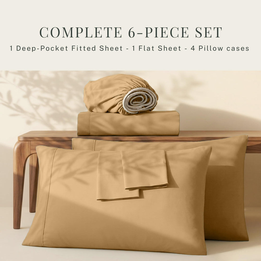 Hearth & Harbor texture microfibre double brossée camel, toucher soyeux