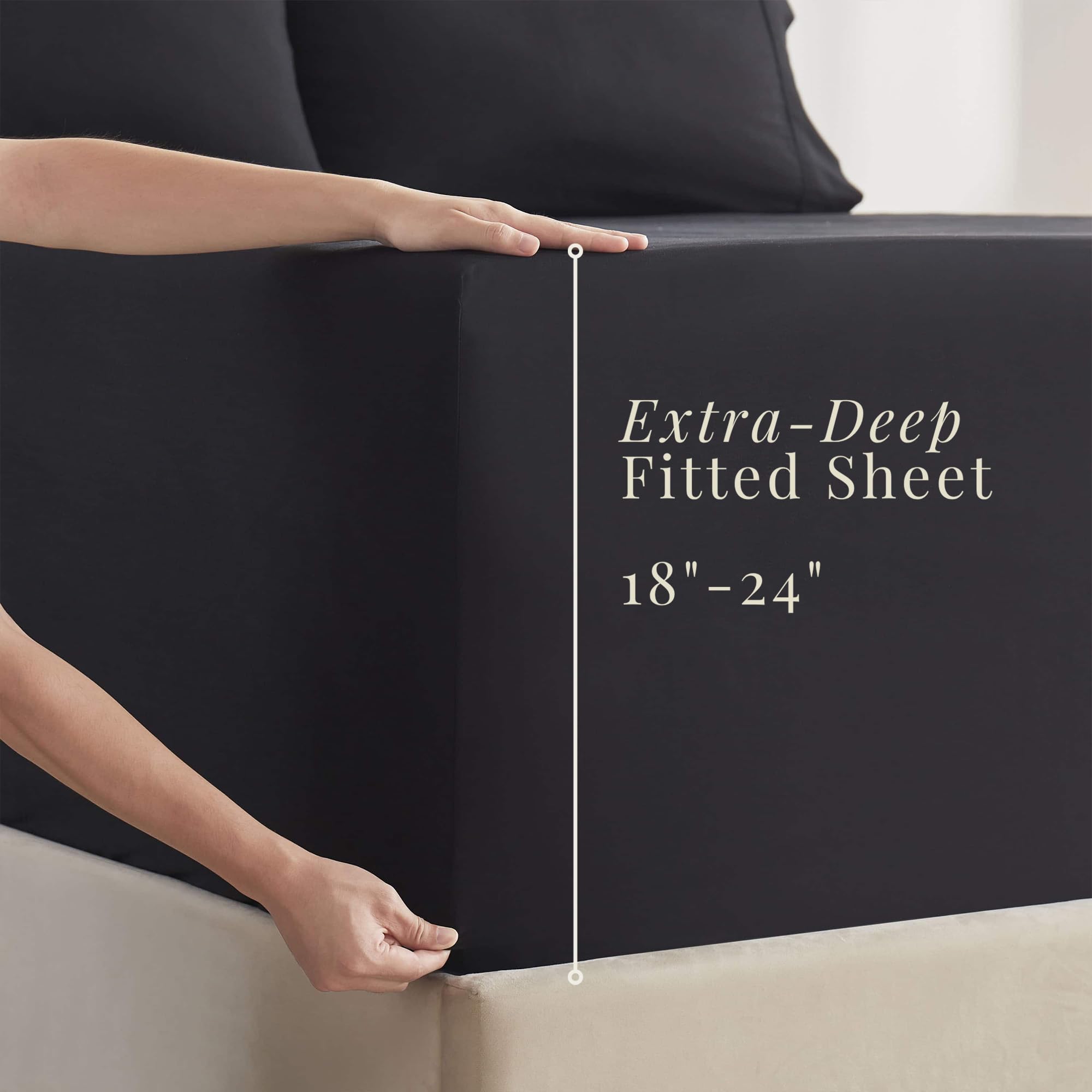 Hearth & Harbor drap‑housse ajusté sur matelas profond montrant maintien fiable