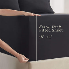 Hearth & Harbor drap‑housse ajusté sur matelas profond montrant maintien fiable