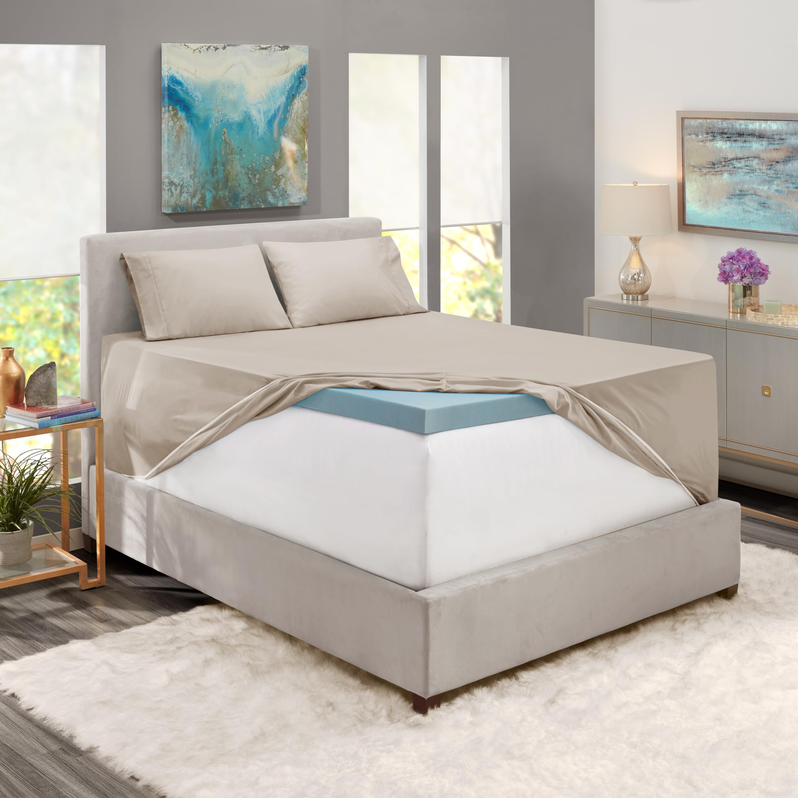 Hearth & Harbor draps installés sur un matelas profond montrant ajustement sécurisé