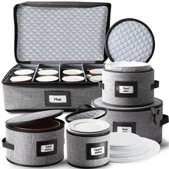 Hearth & Harbor vue de face du coffret gris protégeant la vaisselle