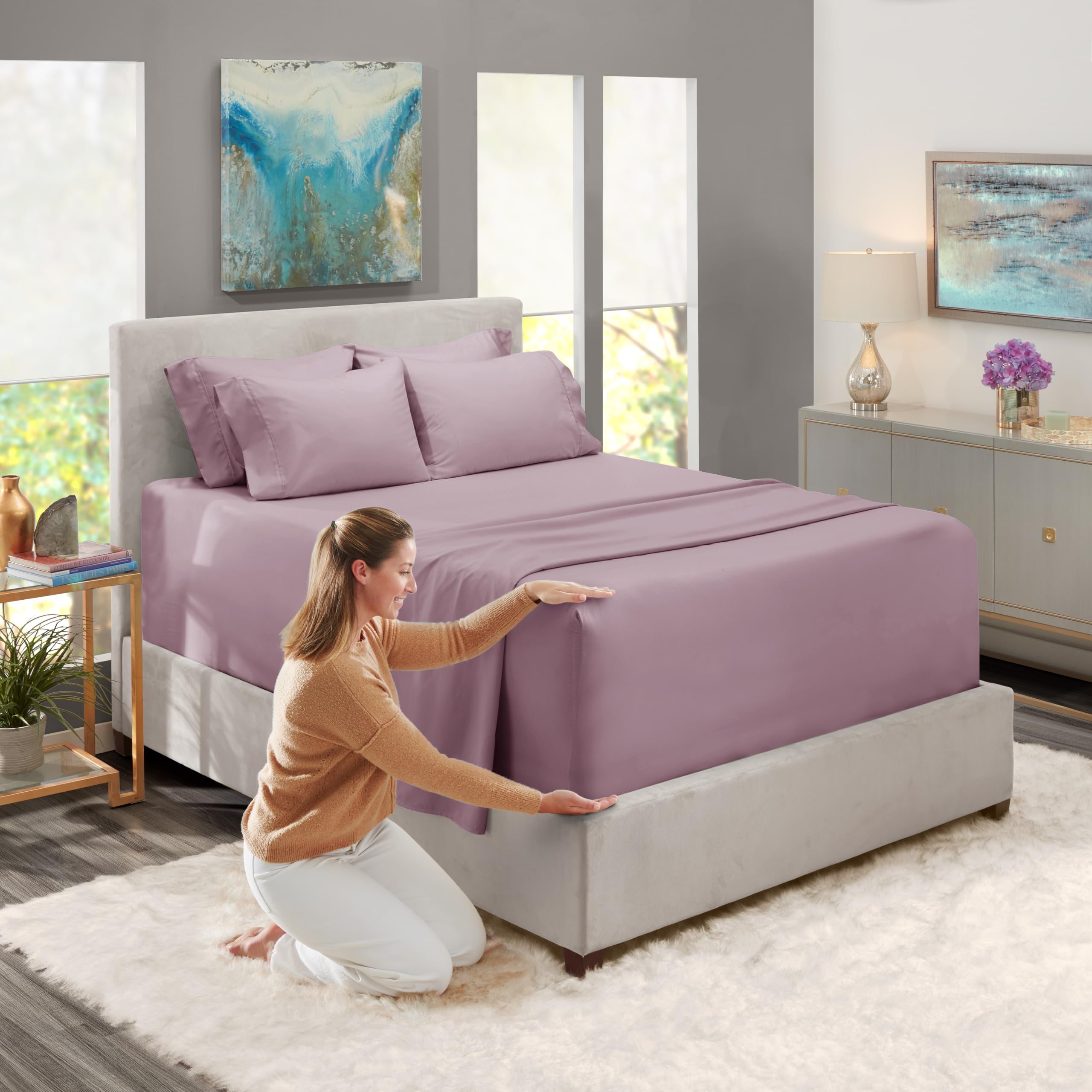 Hearth & Harbor housse ajustée installée sur matelas profond, maintien sécurisé