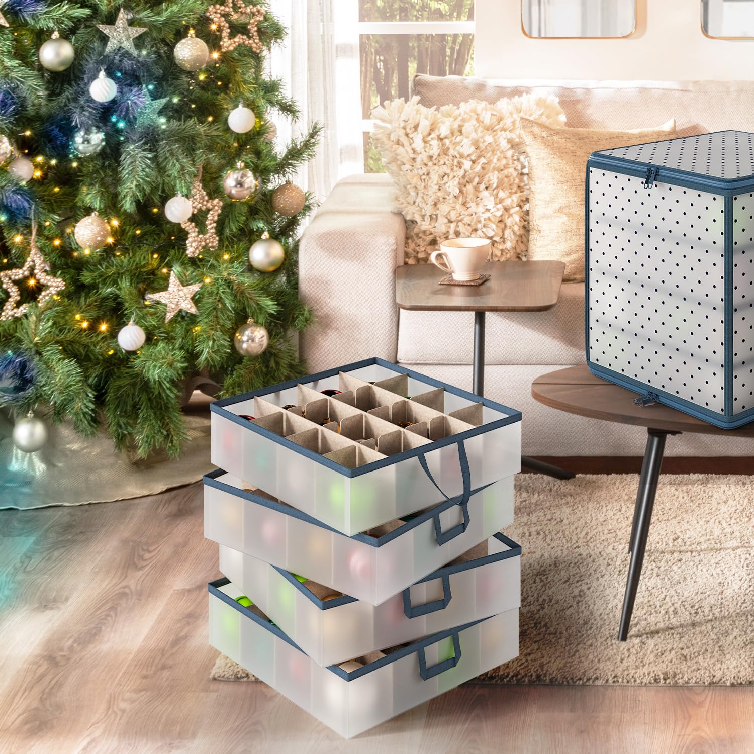 Hearth & Harbor boîte en situation décorations près de l'arbre pour rangement pratique