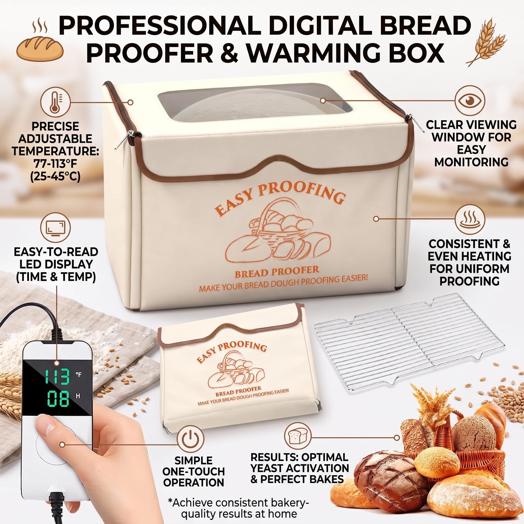 HEATIDEAS boîte de pousse en utilisation sur plan de travail, pratique pour la cuisine