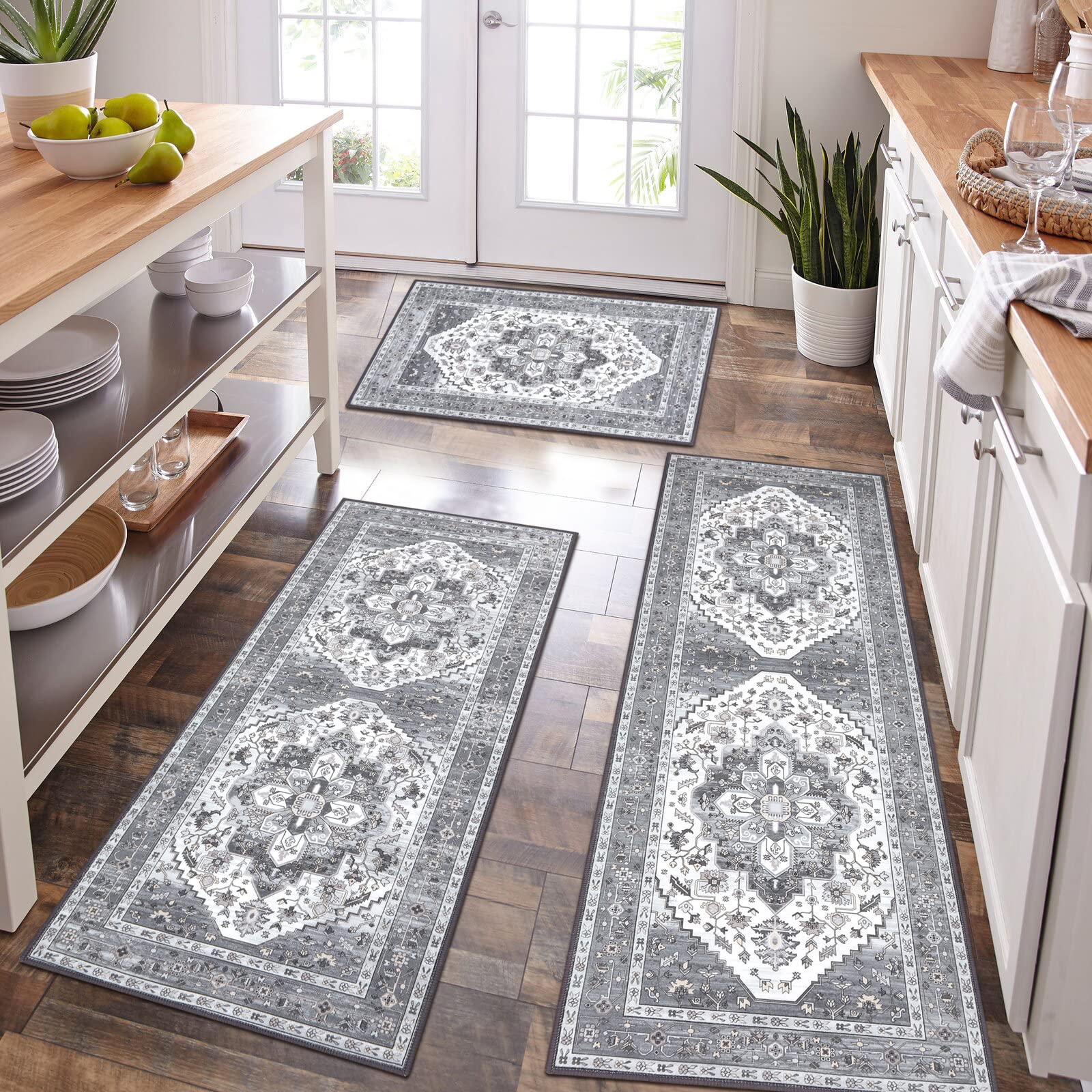 HEBE tapis ensemble devant plan de travail, look boho et protection antidérapante