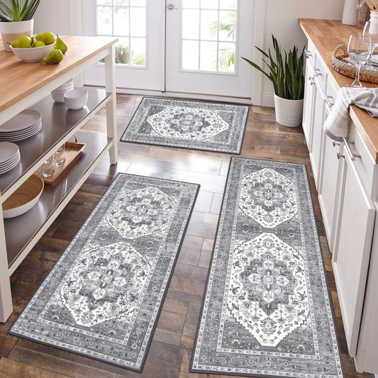 HEBE tapis ensemble devant plan de travail, look boho et protection antidérapante