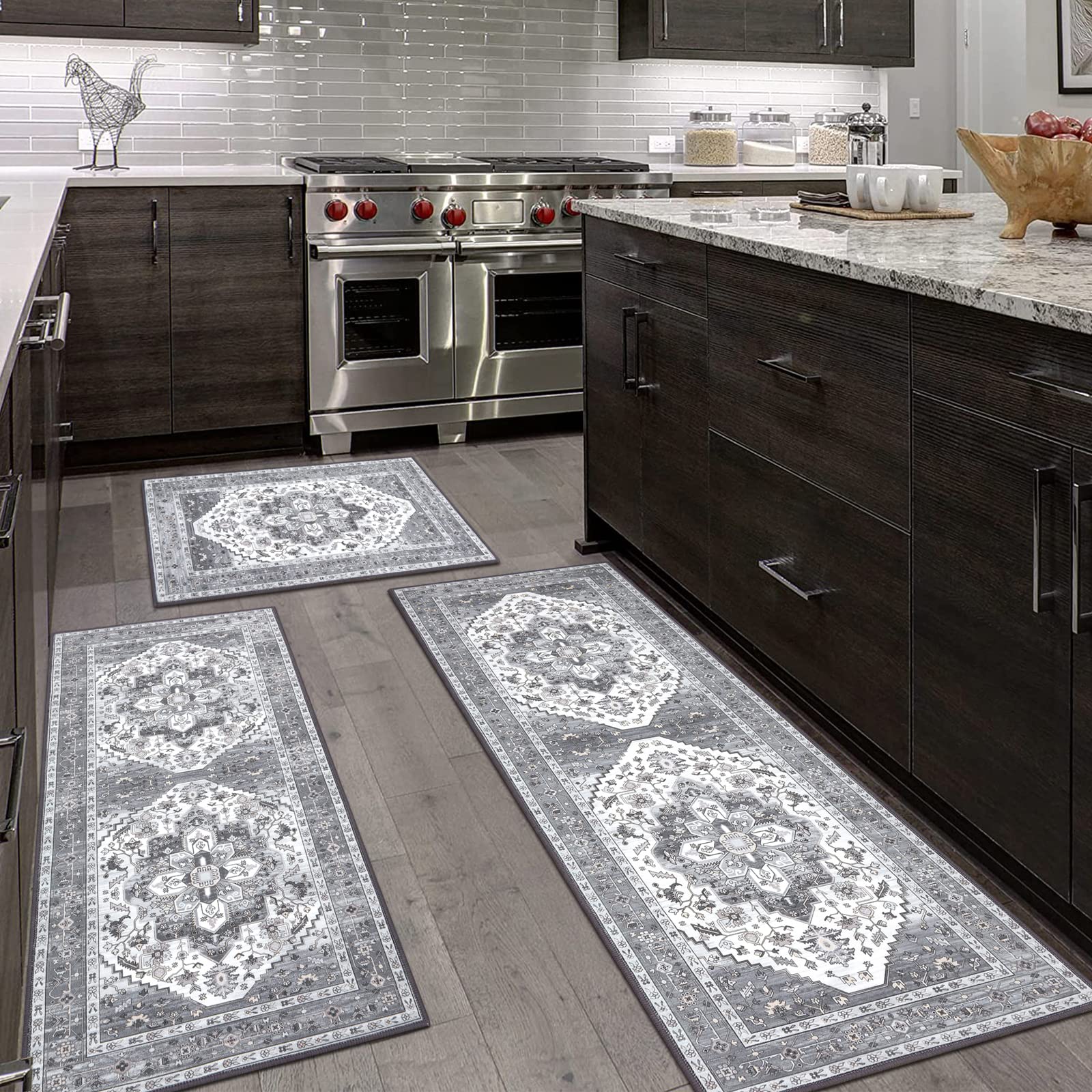 HEBE tapis dans cuisine décor boho, esthétique coordonnée et pratique