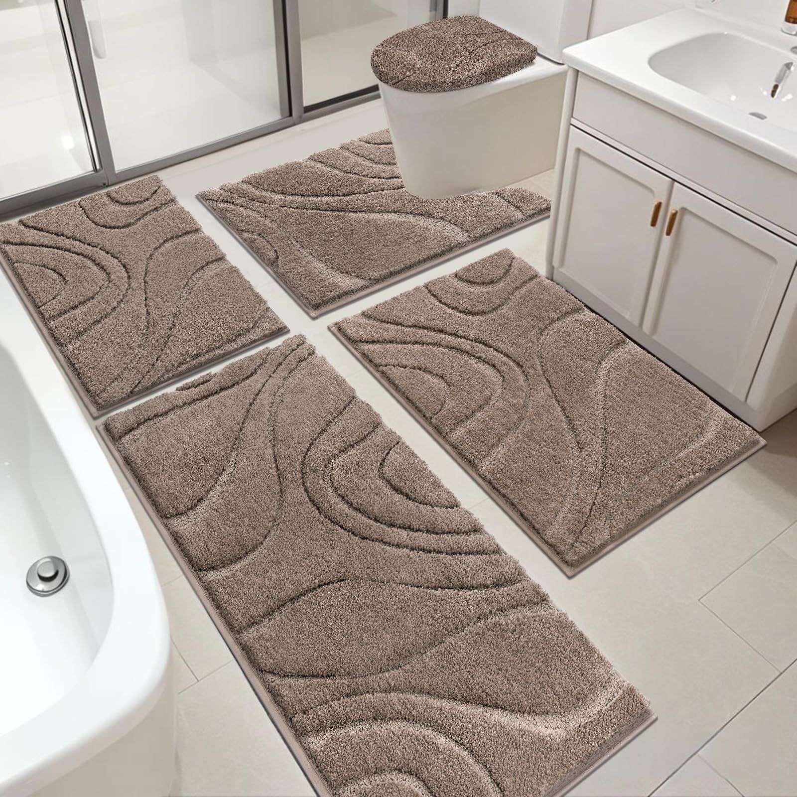 HEBE RUGS vue frontale du lot 5 pièces, apporte confort immédiat