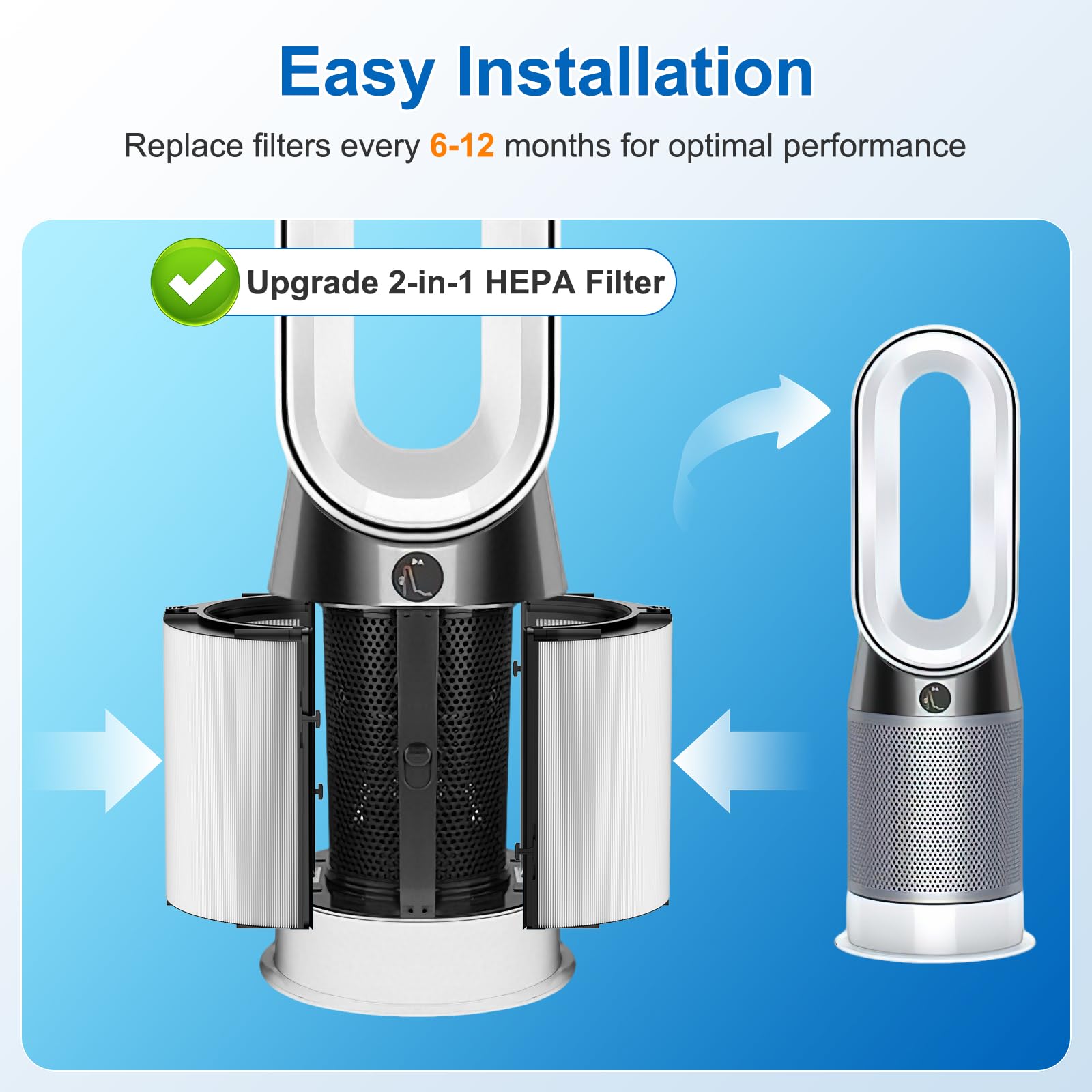 Hechuang filtre 360 en situation domestique montrant air plus frais et confort