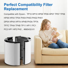 Hechuang filtre 360 vue latérale illustrant forme circulaire et montage facile