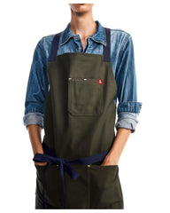 hedley & bennett tablier crossback face olive protection confortable