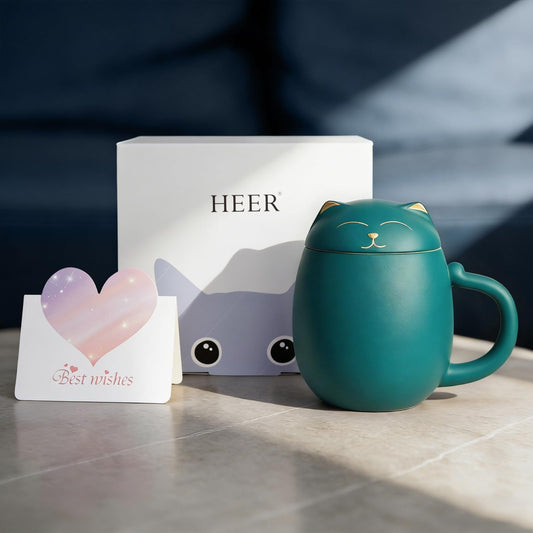 HEER tasse chat anse en forme de queue isolante, confort de prise