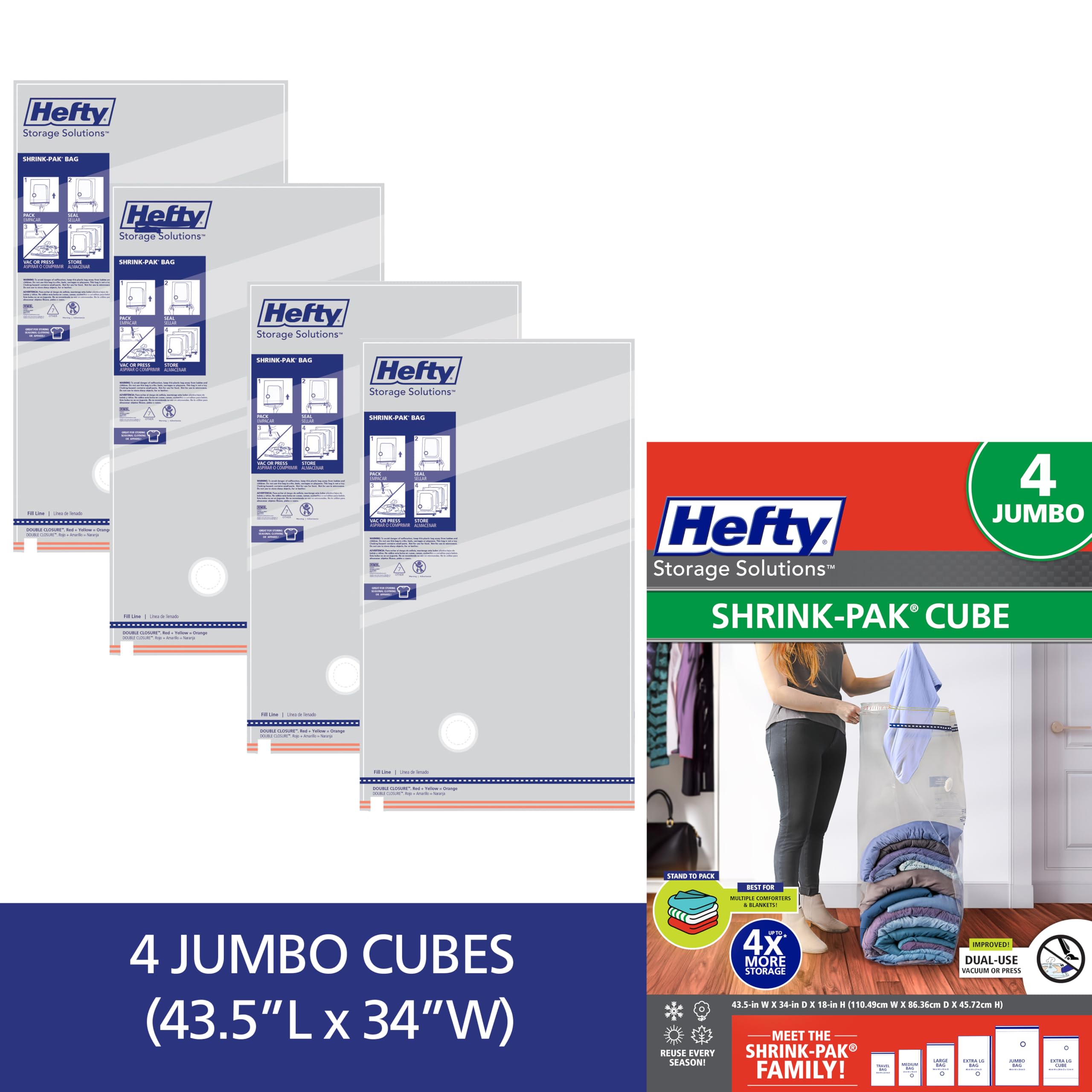 Hefty cubes empilés dans placard pour rangement organisé