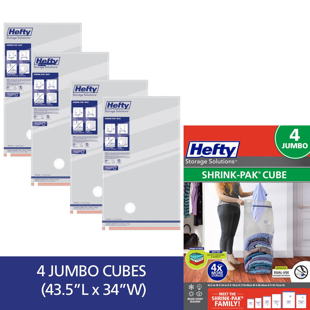 Hefty cubes empilés dans placard pour rangement organisé