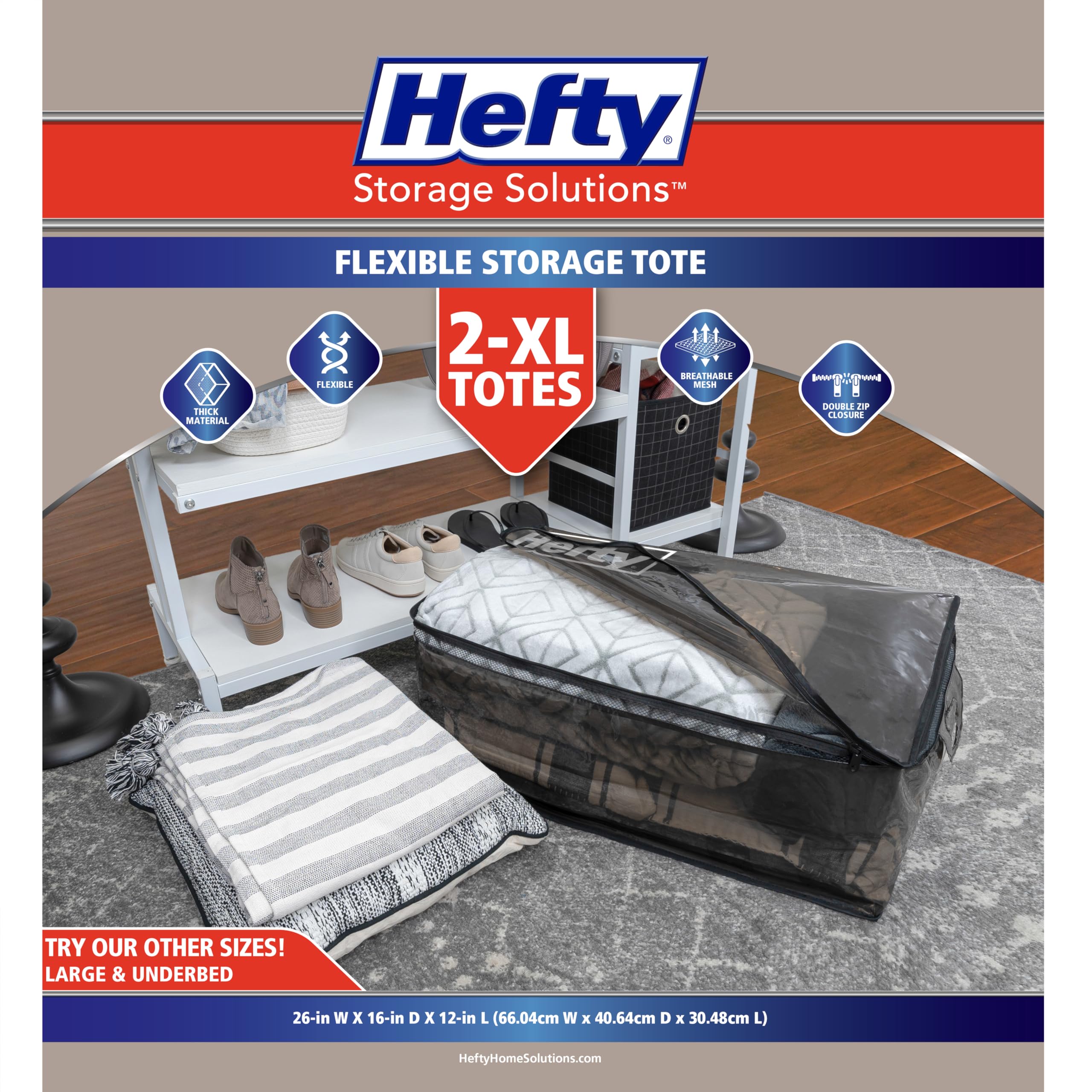 Hefty gros plan fermeture éclair double pour sécurité