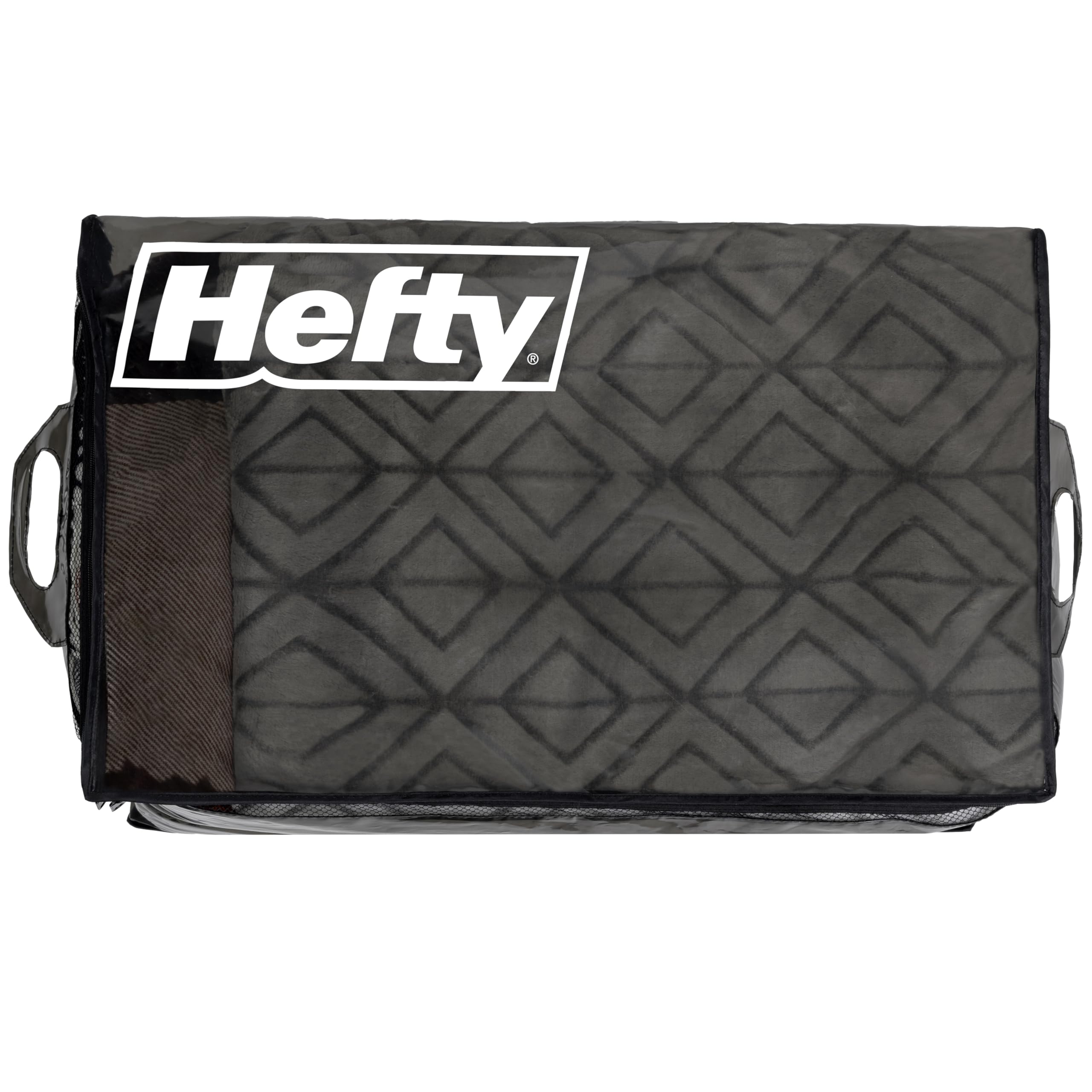 Hefty sac rempli d'une couette montrant grande capacité