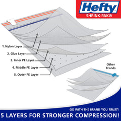 Hefty gros plan valve et glissière assurant sceau hermétique