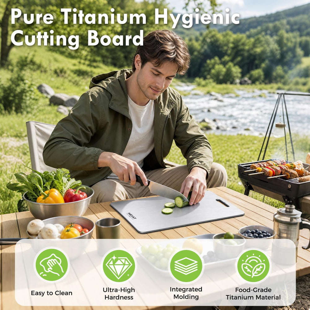 HEIAT planche zoom surface titane, lisse pour nettoyage facile